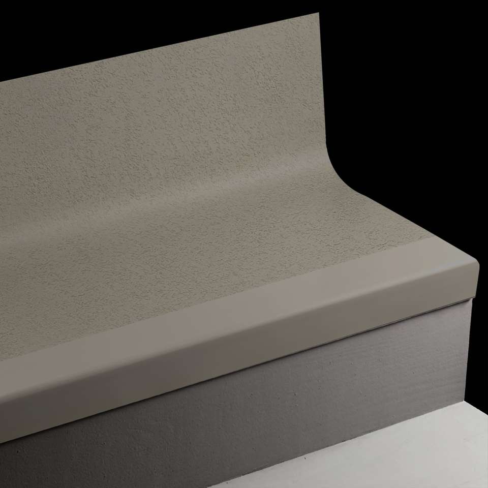 Tarkett - Bande de marche d'escalier en caoutchouc avec contremarche intégrée Angle Fit - FRPANTR 40 SQ Rice Paper #40 Black No insert 48"