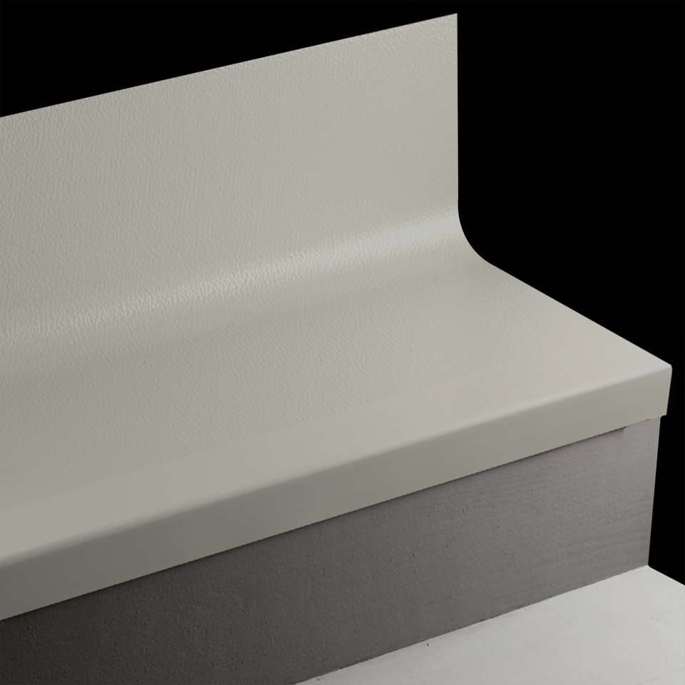 Tarkett - Bande de marche d'escalier en caoutchouc avec contremarche intégrée Angle Fit - HNTR 28 SQ Hammered #28 Medium Grey No insert 60"