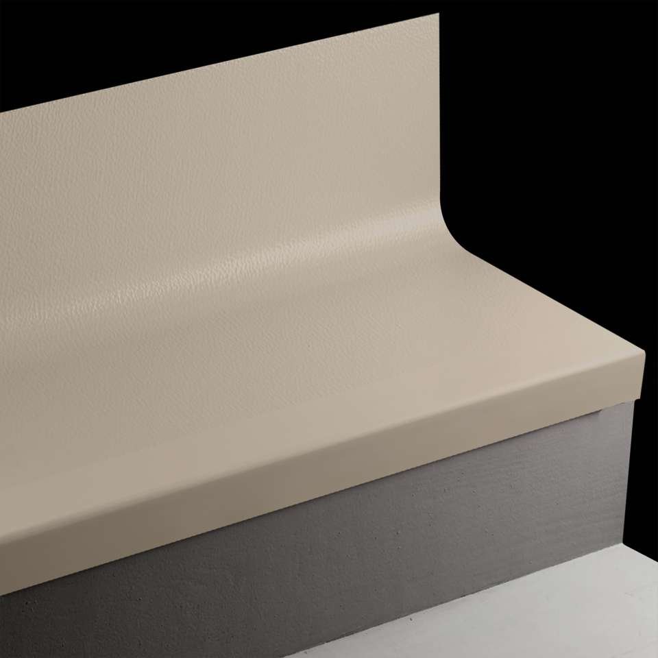 Tarkett - Bande de marche d'escalier en caoutchouc avec contremarche intégrée Angle Fit - HNTR 80 SQ Hammered #80 Fawn No insert 84"
