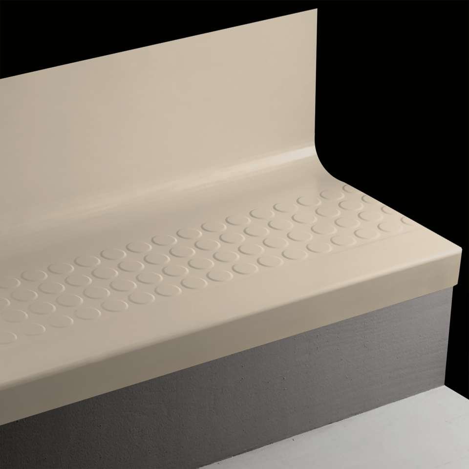 Tarkett - Bande de marche d'escalier en caoutchouc avec contremarche intégrée Angle Fit - RNRDTR 31 SQ Raised Round #31 Zephyr No insert 36"