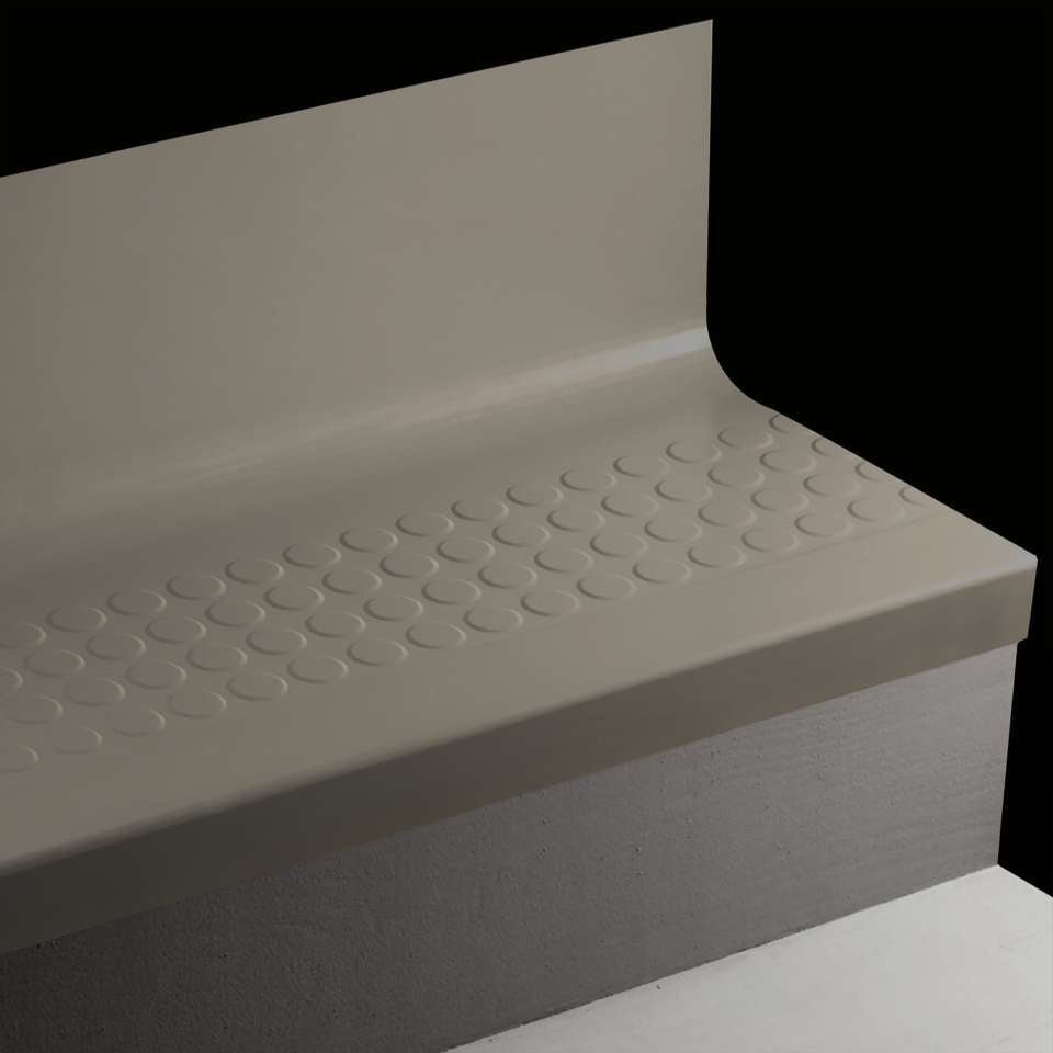 Tarkett - Bande de marche d'escalier en caoutchouc avec contremarche intégrée Angle Fit - RNRDTR 40 SQ Raised Round #40 Black No insert 48"
