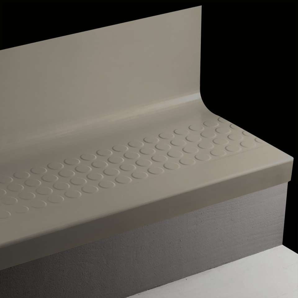 Tarkett - Bande de marche d'escalier en caoutchouc avec contremarche intégrée Angle Fit - RNRDTR 63 SQ Raised Round #63 Burnt Umber No insert 72"