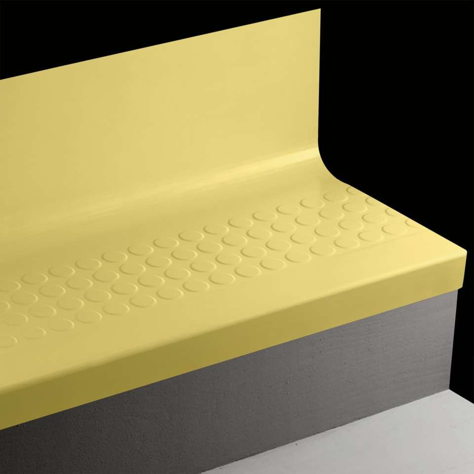 Tarkett - Bande de marche d'escalier en caoutchouc avec contremarche intégrée Angle Fit - RNRDTR TG7 SQ Raised Round #TG7 Canary No insert 42"