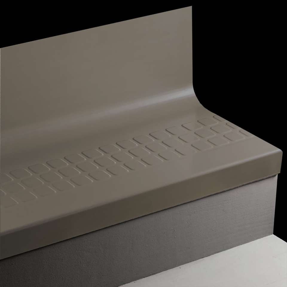 Tarkett - Bande de marche d'escalier en caoutchouc avec contremarche intégrée Angle Fit - RNSQTR 40 SQ Raised Square #40 Black No insert 42"