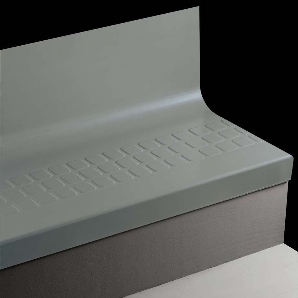 Tarkett - Bande de marche d'escalier en caoutchouc avec contremarche intégrée Angle Fit - RNSQTR 58 SQ Raised Square #58 Windsor Blue No insert 48"