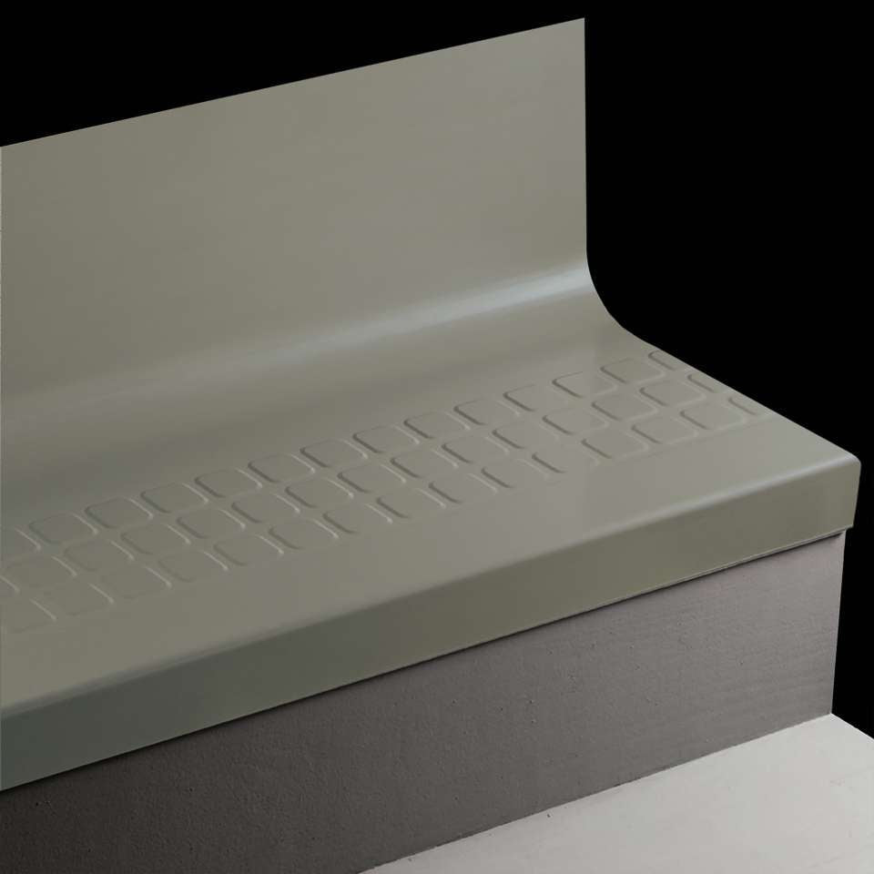 Tarkett - Bande de marche d'escalier en caoutchouc avec contremarche intégrée Angle Fit - RNSQTR TG6 SQ Raised Square #TG6 Mink No insert 48"