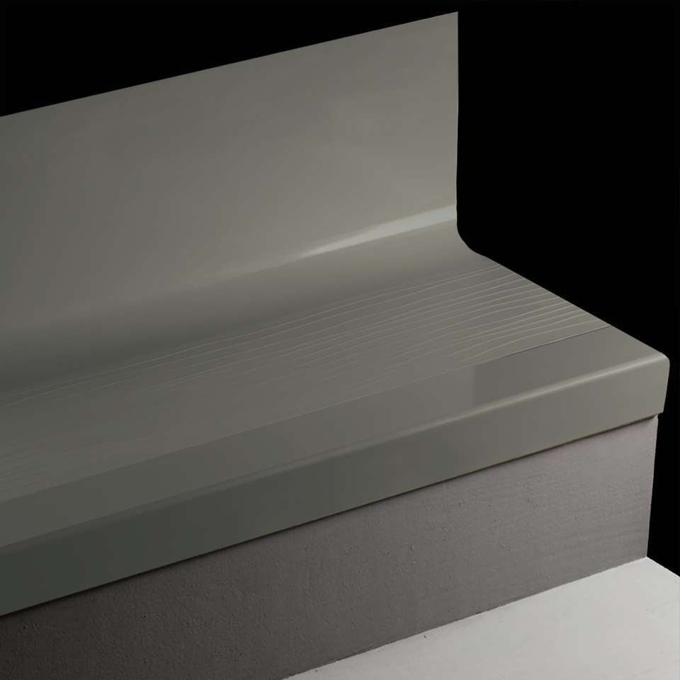 Tarkett - Bande de marche d'escalier en caoutchouc avec contremarche intégrée Angle Fit - VIBMNTR 72 SQ Bamboo #72 Harbour Grey grit tape 48"