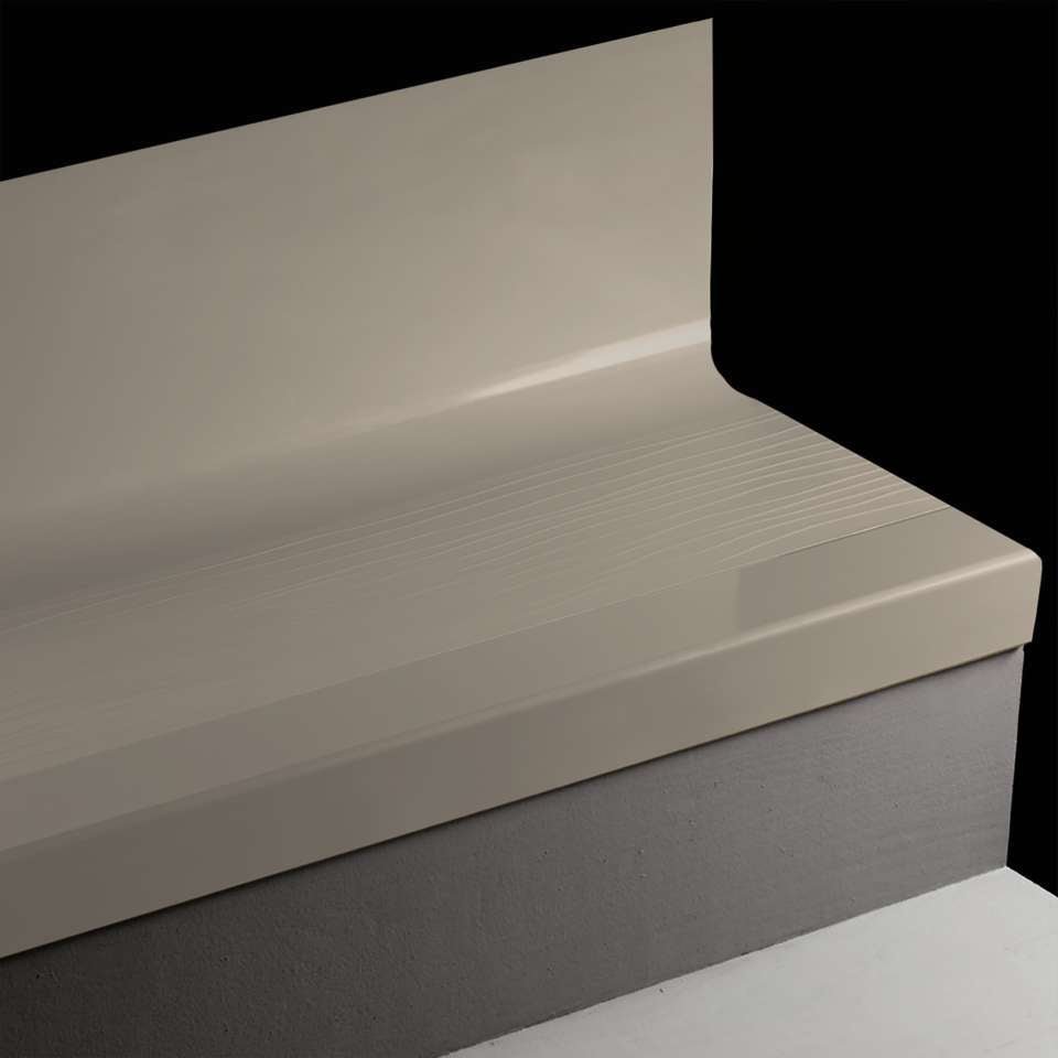 Tarkett - Bande de marche d'escalier en caoutchouc avec contremarche intégrée Angle Fit - VIBMNTRS 55 SQ Bamboo #55 Silver Grey 40 Black Insert 72"