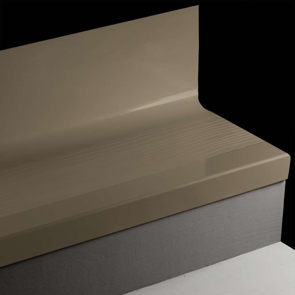 Tarkett - Bande de marche d'escalier en caoutchouc avec contremarche intégrée Angle Fit - VIBMNTRS TB2 SQ Bamboo #TB2 Boxwood 55 Silver Grey Insert 36"