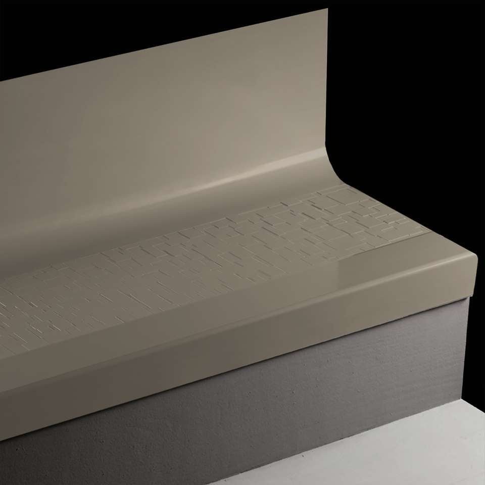 Tarkett - Bande de marche d'escalier en caoutchouc avec contremarche intégrée Angle Fit - VICUBTR 29 SQ Cubis #29 Moon Rock Black grit tape 36"