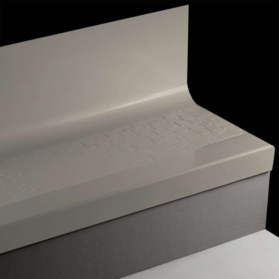Tarkett - Bande de marche d'escalier en caoutchouc avec contremarche intégrée Angle Fit - VICUBTR 38 SQ Cubis #38 Pewter Black grit tape 48"