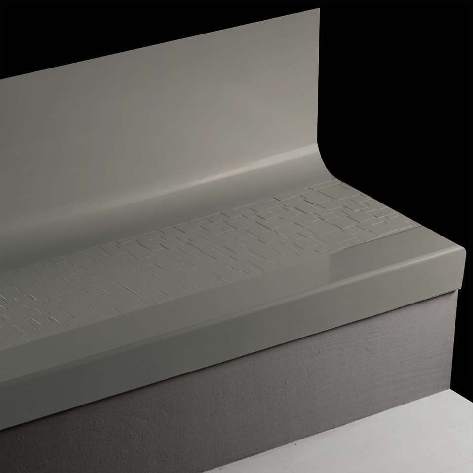 Tarkett - Bande de marche d'escalier en caoutchouc avec contremarche intégrée Angle Fit - VICUBTRS 71 SQ Cubis #71 Storm Cloud 40 Black Insert 48"