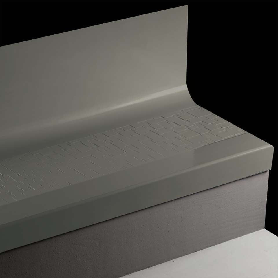 Tarkett - Bande de marche d'escalier en caoutchouc avec contremarche intégrée Angle Fit - VICUBTRS 72 SQ Cubis #72 Harbour 55 Silver Grey Insert 42"