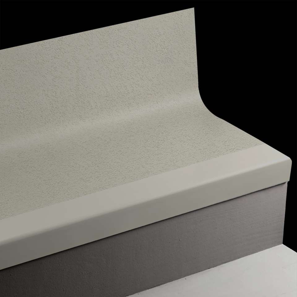 Tarkett - Bande de marche d'escalier en caoutchouc avec contremarche intégrée Angle Fit - VIFRPANTR 28 SQ Rice Paper #28 Medium Grey Black grit tape 42"