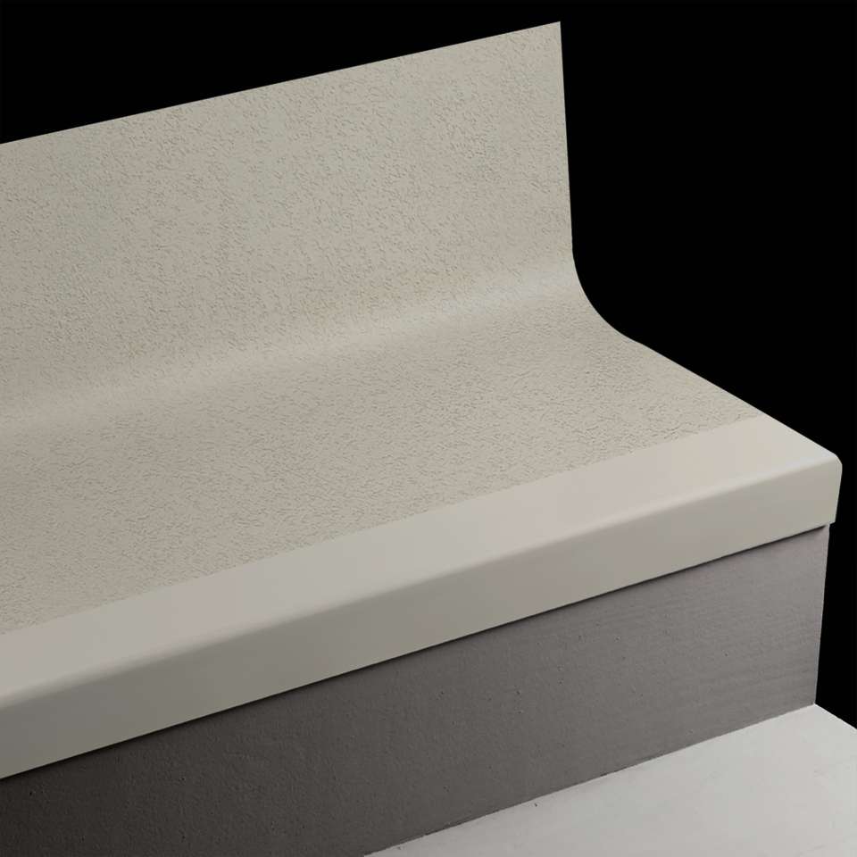 Tarkett - Bande de marche d'escalier en caoutchouc avec contremarche intégrée Angle Fit - VIFRPANTR 38 SQ Rice Paper #38 Pewter Black grit tape 48"