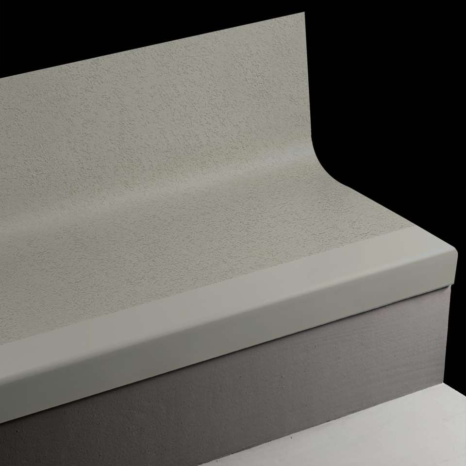 Tarkett - Bande de marche d'escalier en caoutchouc avec contremarche intégrée Angle Fit - VIFRPANTR 71 SQ Rice Paper #71 Storm Cloud Black grit tape 60"