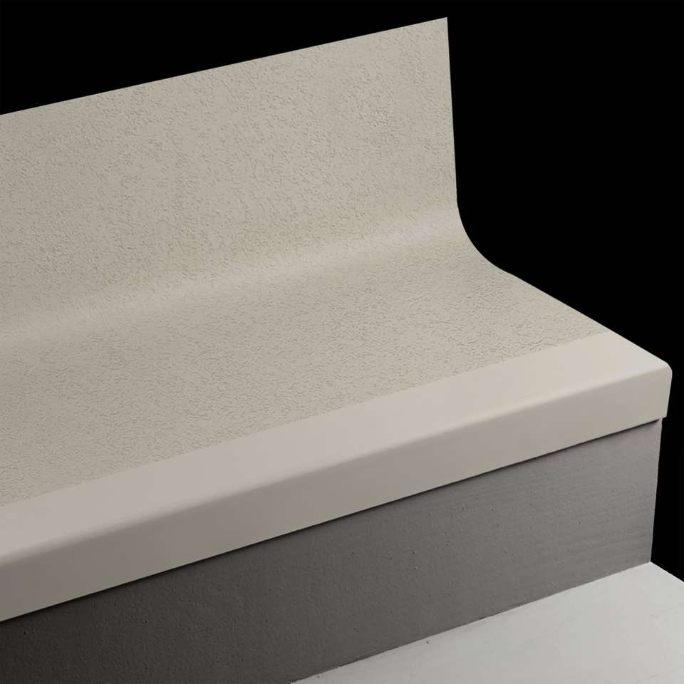 Tarkett - Bande de marche d'escalier en caoutchouc avec contremarche intégrée Angle Fit - VIFRPANTR TA5 SQ Rice Paper #TA5 Colonial Grey Black grit tape 48"