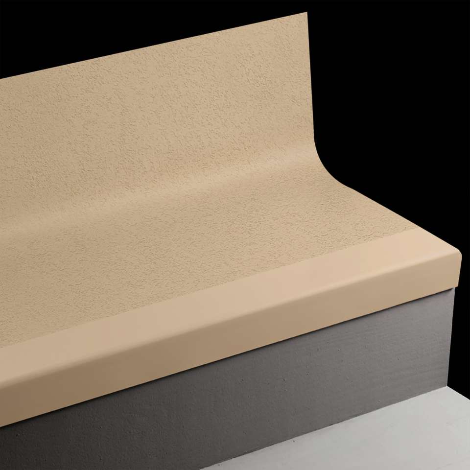 Tarkett - Bande de marche d'escalier en caoutchouc avec contremarche intégrée Angle Fit - VIFRPANTRS 130 SQ Rice Paper #130 Sisal 47 Brown Insert 36"
