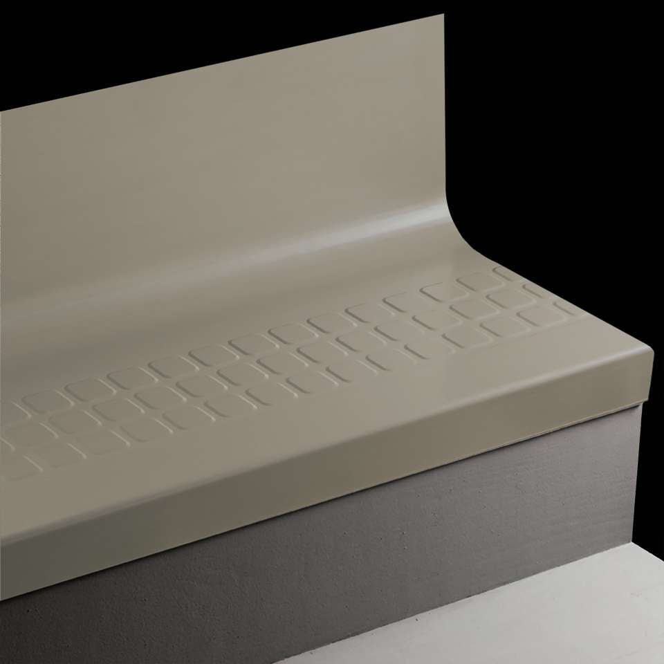 Tarkett - Bande de marche d'escalier en caoutchouc avec contremarche intégrée Angle Fit - VIRNSQTR 282 SQ Raised Square #282 Vaporize Black grit tape 48"