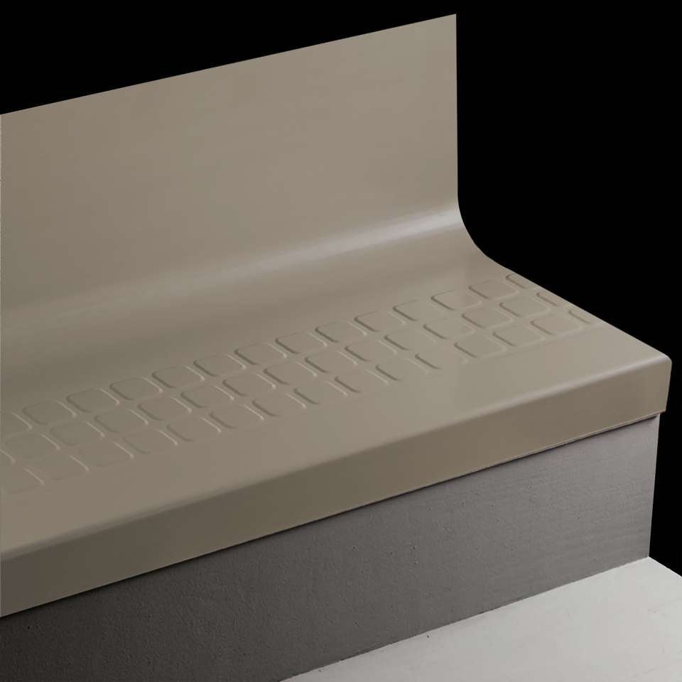 Tarkett - Bande de marche d'escalier en caoutchouc avec contremarche intégrée Angle Fit - VIRNSQTR 29 SQ Raised Square #29 Moon Rock Black grit tape 84"