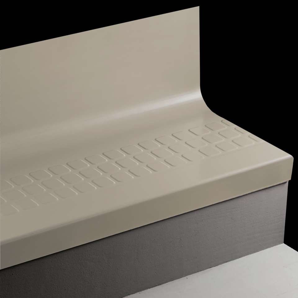 Tarkett - Bande de marche d'escalier en caoutchouc avec contremarche intégrée Angle Fit - VIRNSQTR 469 SQ Raised Square #469 Mystify Brown grit tape 48"