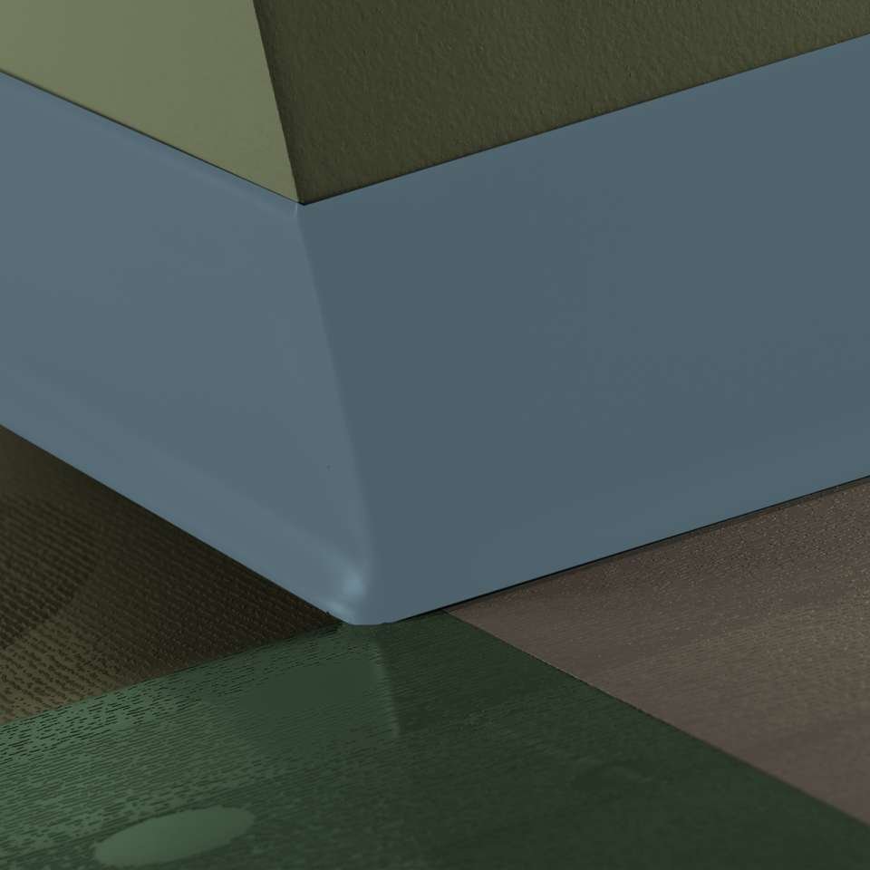 Tarkett - Caoutchouc thermoplastique Duracove 1/8" (type TP) - DC 58 6 X 4 1/8 TOE Duracove 6" #58 Windsor Blue - Wallbase 4' (paquet de 25)