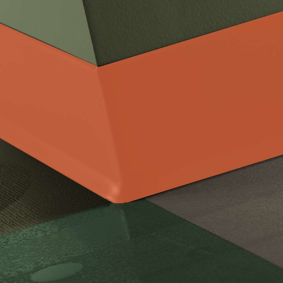 Tarkett - Caoutchouc thermoplastique Duracove 1/8" (type TP) - DC 62 6 X 100 1/8 TOE Duracove 6" #62 Tangerine Tango - Wallbase 100'