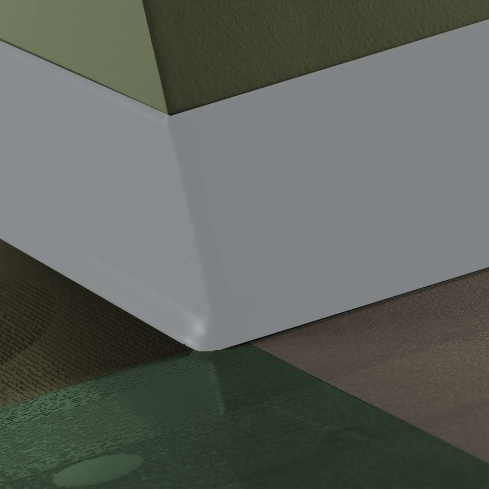 Tarkett - Caoutchouc thermoplastique Duracove 1/8" (type TP) - DC 69 6 X 100 1/8 TOE Duracove 6" #69 Sterling Silver - Wallbase 100'
