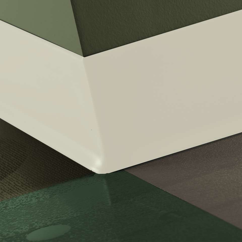 Tarkett - Caoutchouc thermoplastique Duracove 1/8" (type TP) - DC 77 6 X 100 1/8 TOE Duracove 6" #77 White Pearl - Wallbase 100'