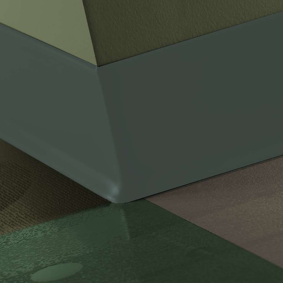Tarkett - Caoutchouc thermoplastique Duracove 1/8" (type TP) - DC 86 6 X 100 1/8 TOE Duracove 6" #86 Hunter Green - Wallbase 100'