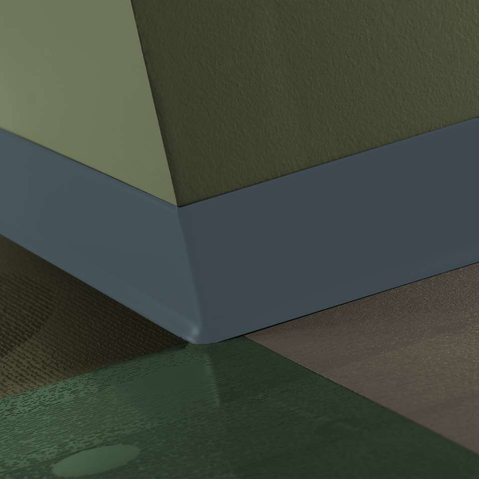 Tarkett - Caoutchouc thermoplastique Duracove 1/8" (type TP) - DC 92 2.5 X 120 1/8 TOE Duracove 2 1⁄2” #92 Blue Lagoon - Wallbase 120'