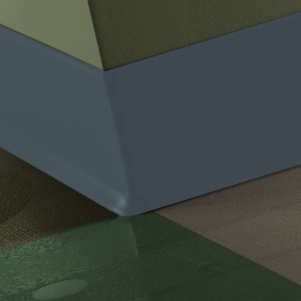 Tarkett - Caoutchouc thermoplastique Duracove 1/8" (type TP) - DC 92 6 X 4 1/8 TOE Duracove 6" #92 Blue Lagoon - Wallbase 4' (paquet de 25)
