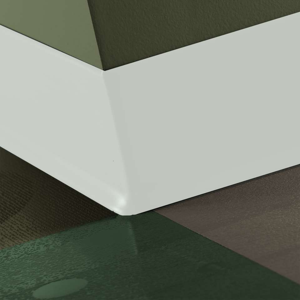 Tarkett - Caoutchouc thermoplastique Duracove 1/8" (type TP) - DC TG1 6 X 100 1/8 TOE Duracove 6" #TG1 Snowbound - Wallbase 100'