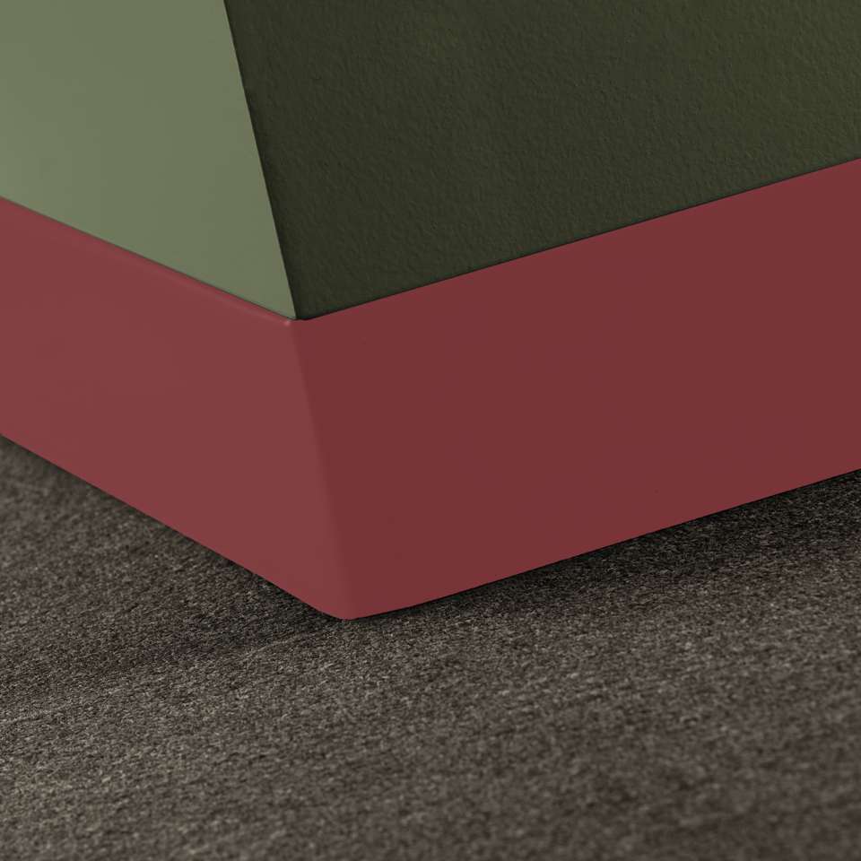 Tarkett - Caoutchouc thermoplastique Duracove 1/8" (type TP) - DCT TB6 4 X 120 1/8 TOELESS Duracove 4" Toeless #TB6 Flame - Base murale 120'