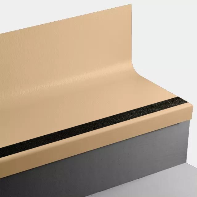 Tarkett - Marche d'escalier en caoutchouc Angle Fit avec contremarche intégrée - VIHNTR VM8 SQ Hammered VM8 Mr Sunshine - avec insert de ruban antidérapant noir 72" ||VIHNTRVM872 - Ceramed