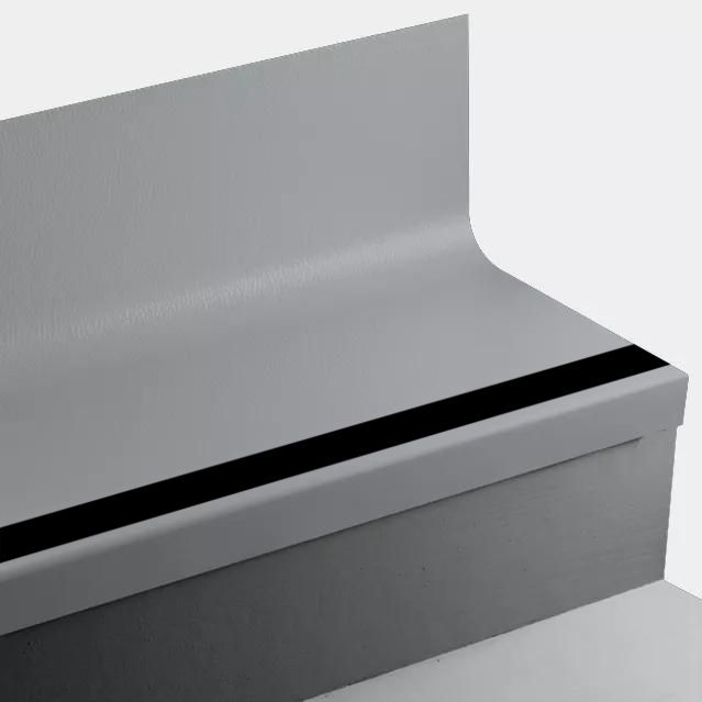 Tarkett - Marche d'escalier en caoutchouc Angle Fit avec contremarche intégrée - VIHNTRS 71 SQ Hammered 71 Storm Cloud - avec insert en caoutchouc 40 Black 48" ||VIHNTRS7148 - Ceramed