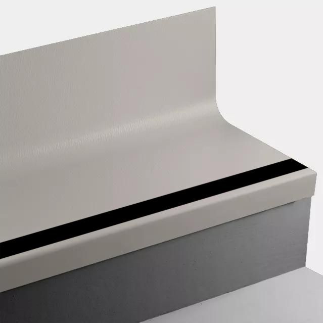 Tarkett - Marche d'escalier en caoutchouc Angle Fit avec contremarche intégrée - VIHNTRSPS VF3 SQ Hammered VF3 Greenbluff - avec insert en caoutchouc 40 Black 48" ||VIHNTRSPSVF348 - Ceramed