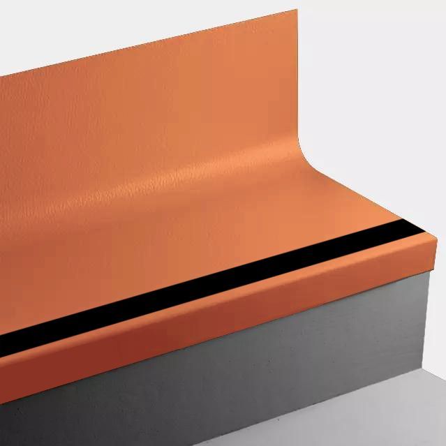 Tarkett - Marche d'escalier en caoutchouc Angle Fit avec contremarche intégrée - VIHNTRSPS VH7 SQ Hammered VH7 Spicy Clementine - avec insert en caoutchouc 40 Black 72" ||VIHNTRSPSVH772 - Ceramed