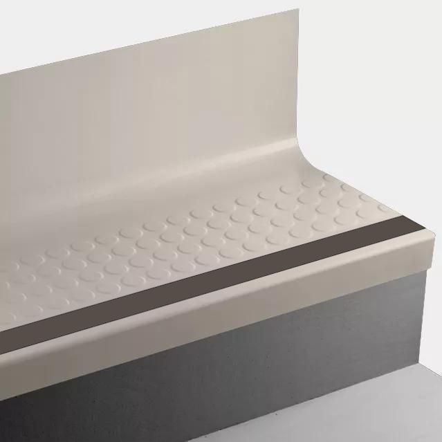 Tarkett - Marche d'escalier en caoutchouc Angle Fit avec contremarche intégrée - VIRNRDTRS 11 SQ Raised Round 11 Canvas - avec insert en caoutchouc 47 Brown 48" ||VIRNRDTRS1148 - Ceramed