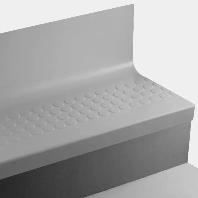 Tarkett - Marche d'escalier en caoutchouc Angle Fit avec contremarche intégrée - VIRNRDTRS TA5 SQ Raised Round TA5 Colonial Grey - avec insert en caoutchouc 40 Black 54" ||VIRNRDTRSTA554 - Ceramed