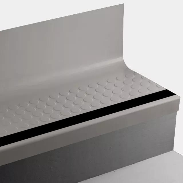 Tarkett - Marche d'escalier en caoutchouc Angle Fit avec contremarche intégrée - VIRNRDTRS TA8 SQ Raised Round TA8 Welsh Castle - avec insert en caoutchouc 40 Black 42" ||VIRNRDTRSTA842 - Ceramed