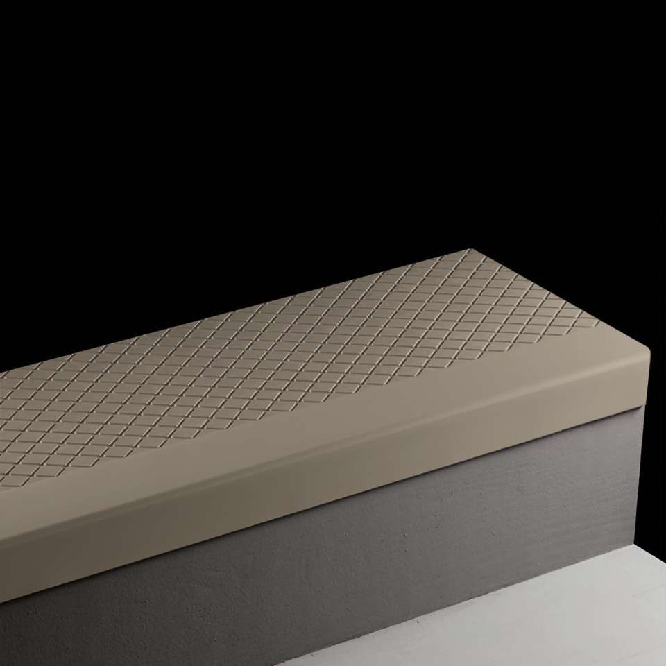Tarkett - Marche d'escalier en caoutchouc Angle Fit - CNN 283 SQ Diamond #283 Toast No insert 42"