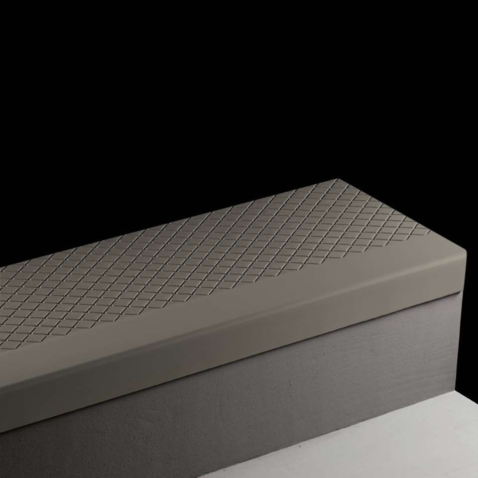 Tarkett - Marche d'escalier en caoutchouc Angle Fit - CNN 40 SQ Diamond #40 Black No insert 72"