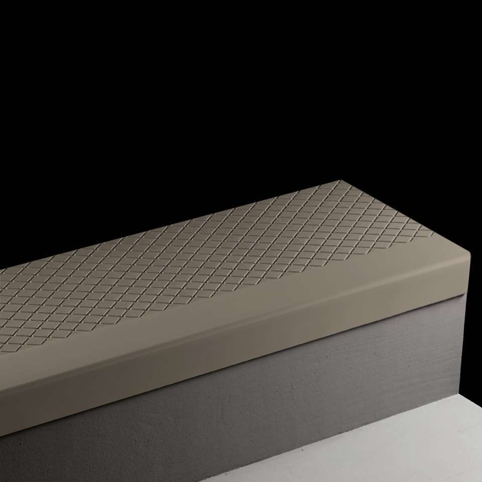 Tarkett - Marche d'escalier en caoutchouc Angle Fit - CNN 47 SQ Diamond #47 Brown No insert 60"