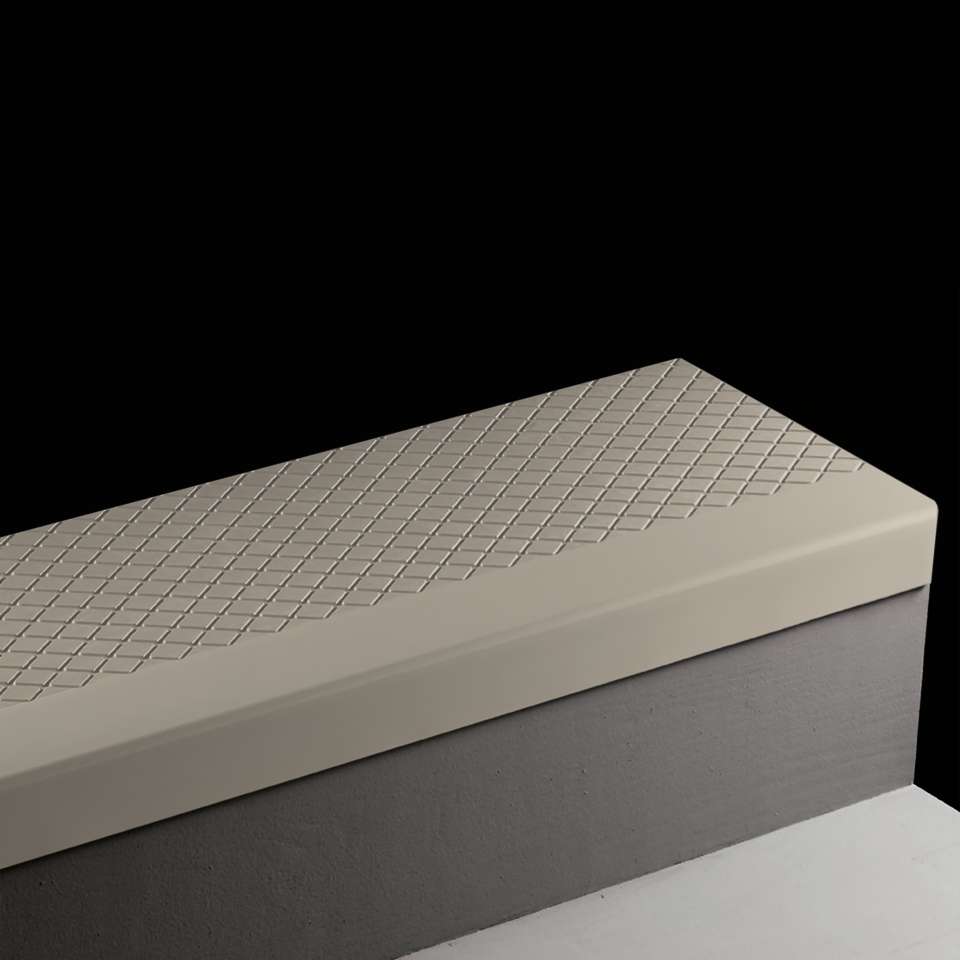 Tarkett - Marche d'escalier en caoutchouc Angle Fit - CNN 55 SQ Diamond #55 Silver Grey No insert 60"