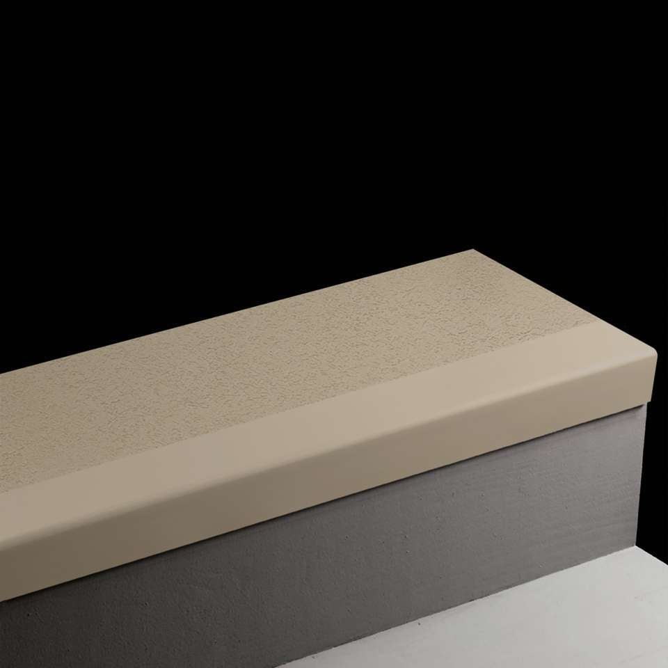 Tarkett - Marche d'escalier en caoutchouc Angle Fit - FRPANT 150 SQ Rice Paper #150 Wetlands No insert 48"
