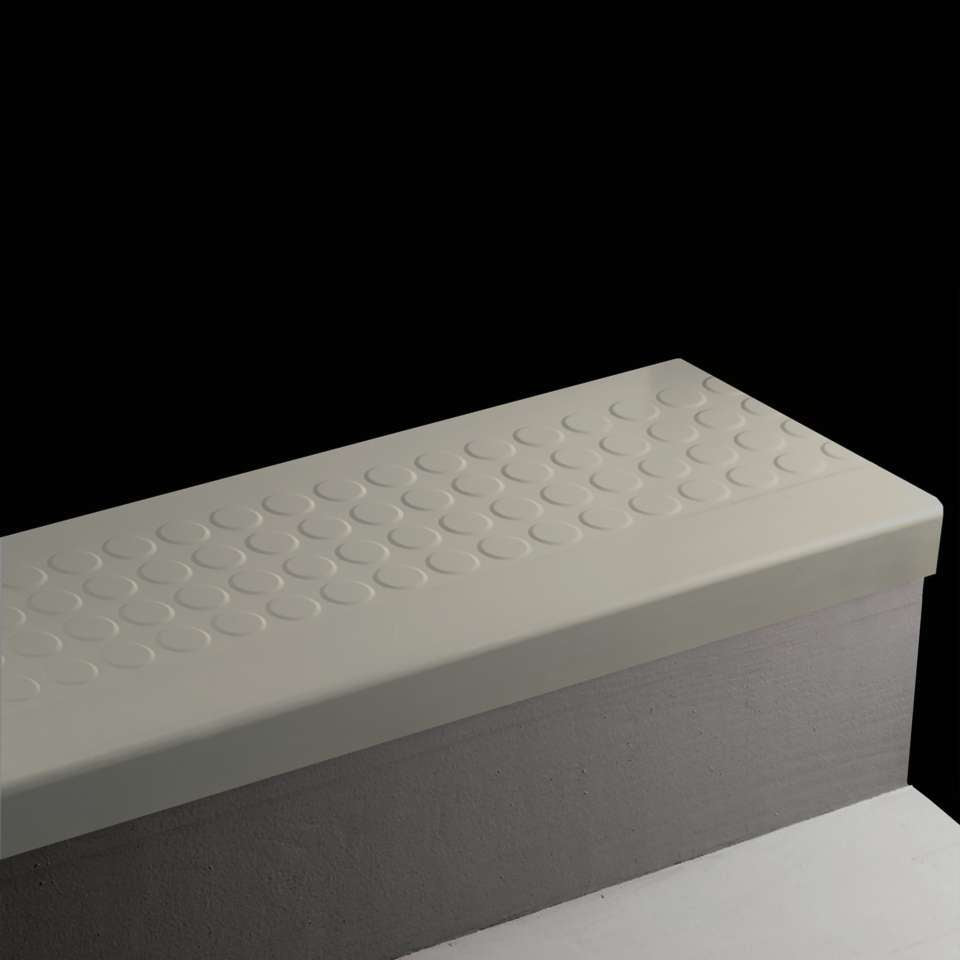 Tarkett - Marche d'escalier en caoutchouc Angle Fit - RNRD 28 SQ Raised Round #28 Medium Grey No insert 72"