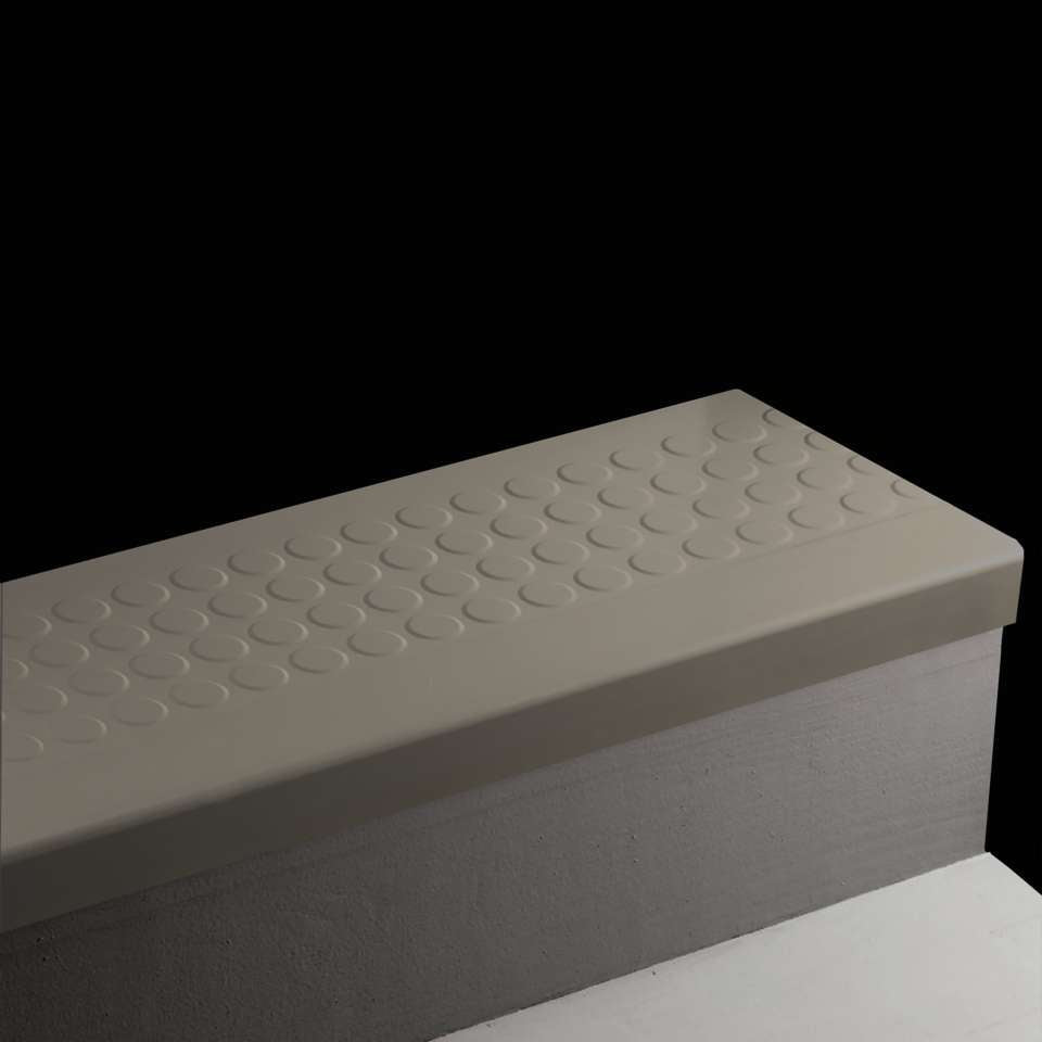 Tarkett - Marche d'escalier en caoutchouc Angle Fit - RNRD 40 SQ Raised Round #40 Black No insert 42"