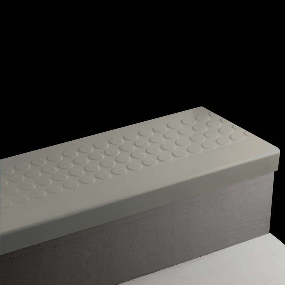Tarkett - Marche d'escalier en caoutchouc Angle Fit - RNRD 71 SQ Raised Round #71 Storm Cloud No insert 36"