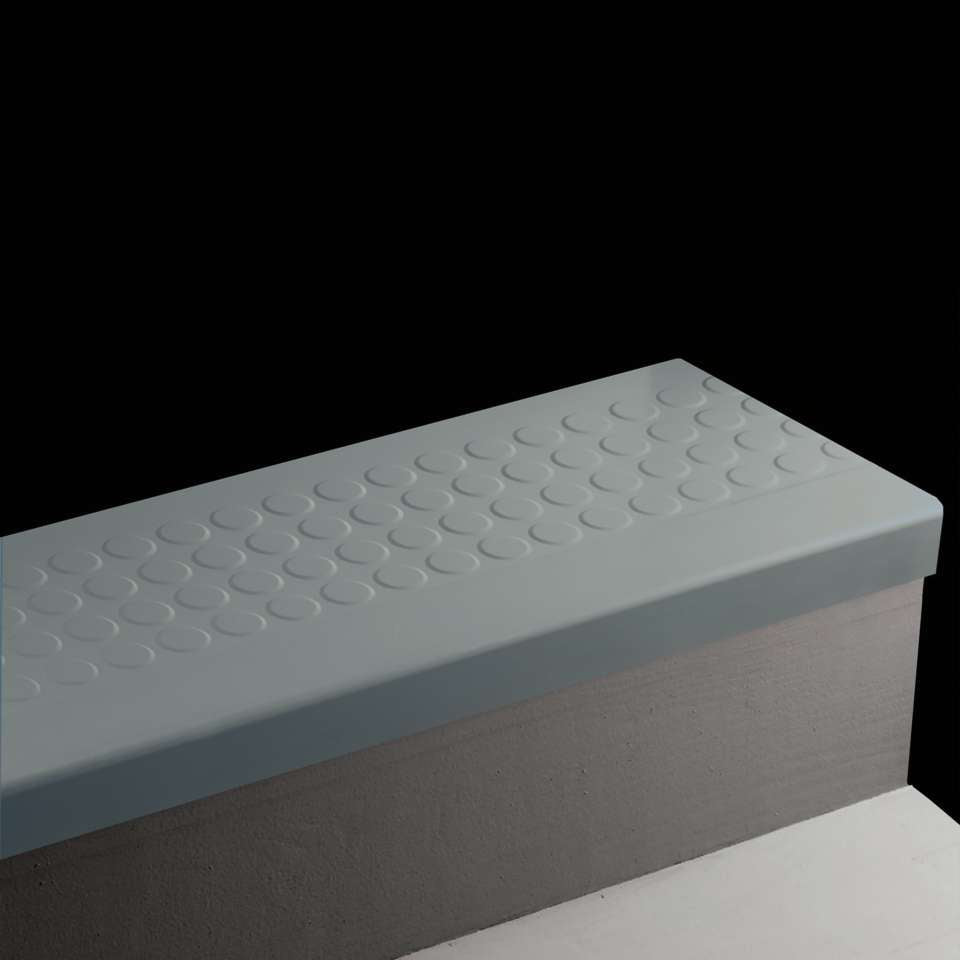 Tarkett - Marche d'escalier en caoutchouc Angle Fit - RNRD 84 SQ Raised Round #84 Blue Jeans No insert 42"